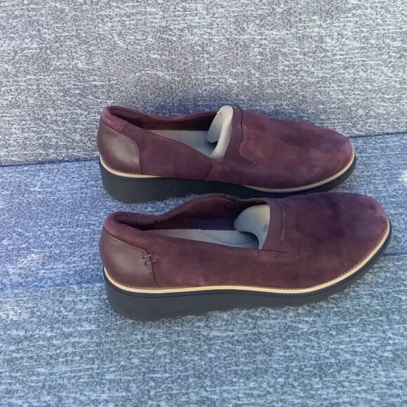 Clarks Women's Shoes 8,5 Puprle Plum Platform Wedge Fall "Sharon Dolly" - Picture 3 of 11